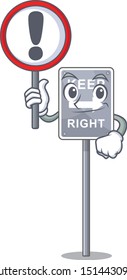 With sign keep right with the mascot shape