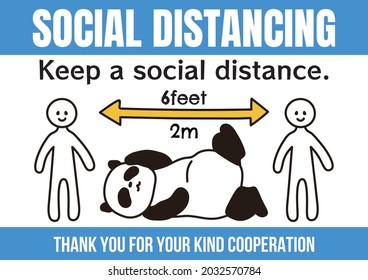 Signo de mantener una distancia social.