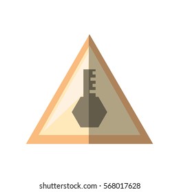 sign key security access triangle shadow vector illustration eps 10