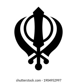 The Sign of Khanda. Isolated Vector Illustration