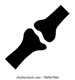 The sign of the knee joint. Black on a white background.Vector