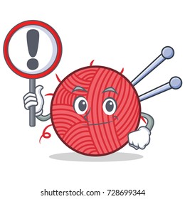 With sign knitting character cartoon style
