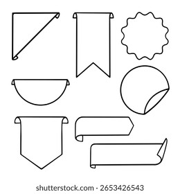 colección de conjunto de etiquetas de signo con ilustración de dibujo de esquema