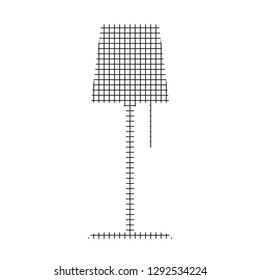 Sign lamp shade, black on a white background, squares, vector