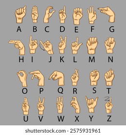 Sign Language Alpabet Symbol Illustration Visual