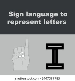 I Sign Language Alphabet ASL representing letters of the English alphabet