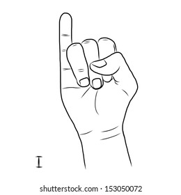 Sign language and the alphabet,The Letter I