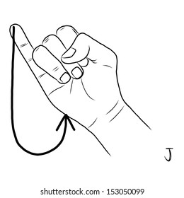 Sign language and the alphabet,The Letter J