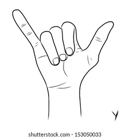 Sign language and the alphabet,The Letter Y