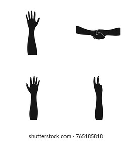 Sign Language black icons in set collection for design.Emotional part of communication vector symbol stock web illustration.
