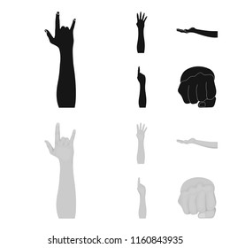 Sign Language black,monochrome icons in set collection for design.Emotional part of communication vector symbol stock web illustration.