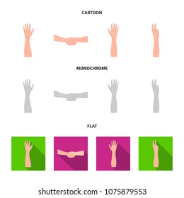 Sign Language cartoon,flat,monochrome icons in set collection for design.Emotional part of communication vector symbol stock web illustration.