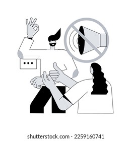 Sign language conversation abstract concept vector illustration. Gesture natural language, sign conversation, voiceless speaking, hand alphabet, manual articulation, deaf people abstract metaphor.