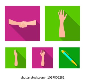 Sign Language flat icons in set collection for design.Emotional part of communication vector symbol stock web illustration.