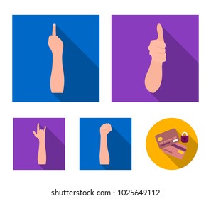 Sign Language flat icons in set collection for design.Emotional part of communication vector symbol stock web illustration.