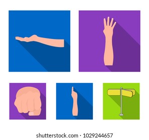 Sign Language flat icons in set collection for design.Emotional part of communication vector symbol stock web illustration.