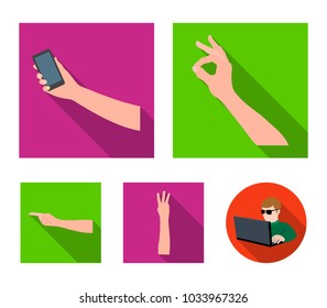 Sign Language flat icons in set collection for design.Emotional part of communication vector symbol stock web illustration.