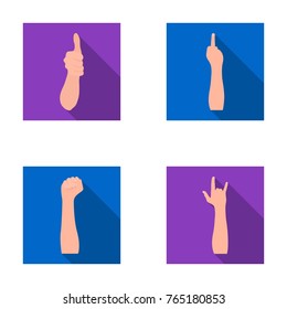 Sign Language flat icons in set collection for design.Emotional part of communication vector symbol stock web illustration.