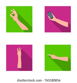Sign Language flat icons in set collection for design.Emotional part of communication vector symbol stock web illustration.
