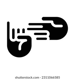 sign language glyph icon illustration vector graphic