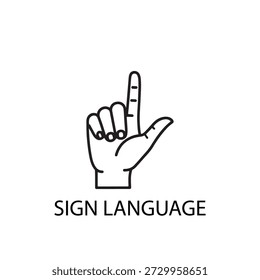 Sign Language Hand Icon for Accessibility and Inclusive Communication
