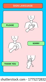 Sign Language Hands Please Sorry Thank You