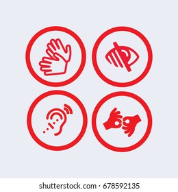 Sign Language Icon, Blind Icon.deaf Icon.disabled Icon, Web Application Icons, Accessibility Icons,signing Icon,vector