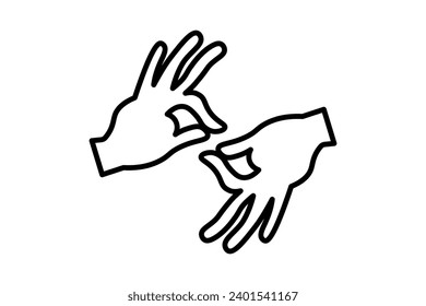 sign language icon. icon related to disability and disability symbol . line icon style. Simple vector design editable