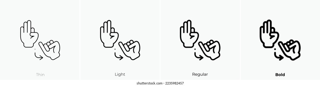 sign language icon. Thin, Light Regular And Bold style design isolated on white background
