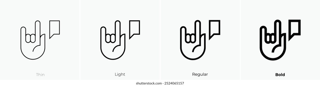 sign language icon. Thin, Light Regular And Bold style design isolated on white background