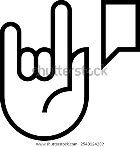 sign language icon. Thin linear style design isolated on white background