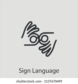 sign language  icon vector icon.Editable stroke.linear style sign for use web design and mobile apps,logo.Symbol illustration.Pixel vector graphics - Vector