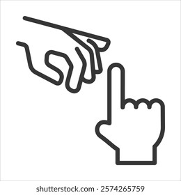 Sign Language Icon Vector Illustration Outline