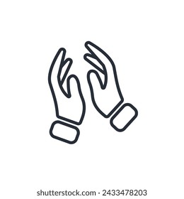 Sign language icon. vector.Editable stroke.linear style sign for use web design,logo.Symbol illustration.