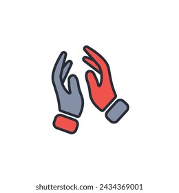 Sign language icon. vector.Editable stroke.linear style sign for use web design,logo.Symbol illustration.