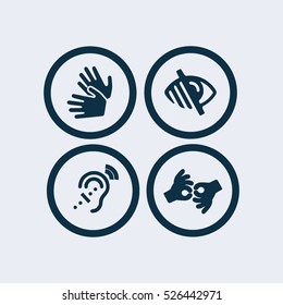 Sign language icon,blind icon.deaf icon.disabled icon, Web Application Icons, Accessibility Icons,signing icon,vector