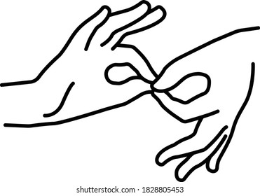 sign language interpreter hands in black outline