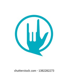 Sign Language Interpreter Logo. Vector Illustration