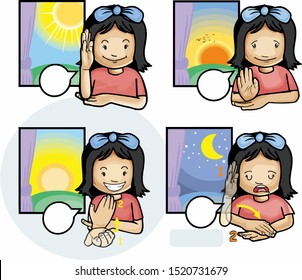 sign language  for kids character time