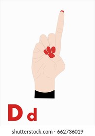 Sign Language, the Letter D