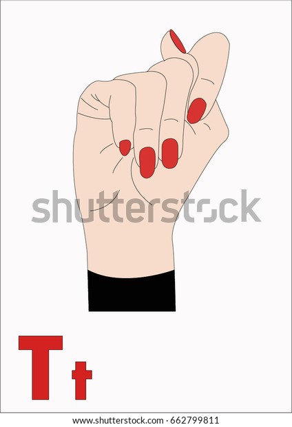 Sign Language, the Letter\
T