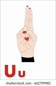 Sign Language, the Letter U