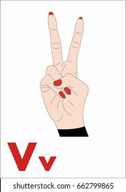 Sign Language, the Letter V