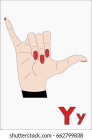 Sign Language, the Letter Y