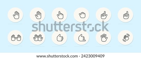 Sign language line icon. American Sign Language, nonverbal communication, deaf culture, sign language interpreter. Pastel color background. Vector line icon for business and advertising