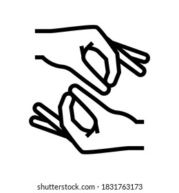 sign language line icon vector. sign language sign. isolated contour symbol black illustration
