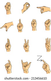 Sign language from N to Z vector