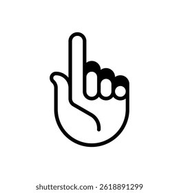 Sign language. Outlined stroke vector icon with black-filled details.