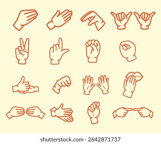 Sign language signs vector illustration