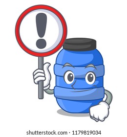 With sign large cartoon plastic barrel for water
